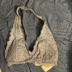 Gilly Hicks grey blue halter bralette